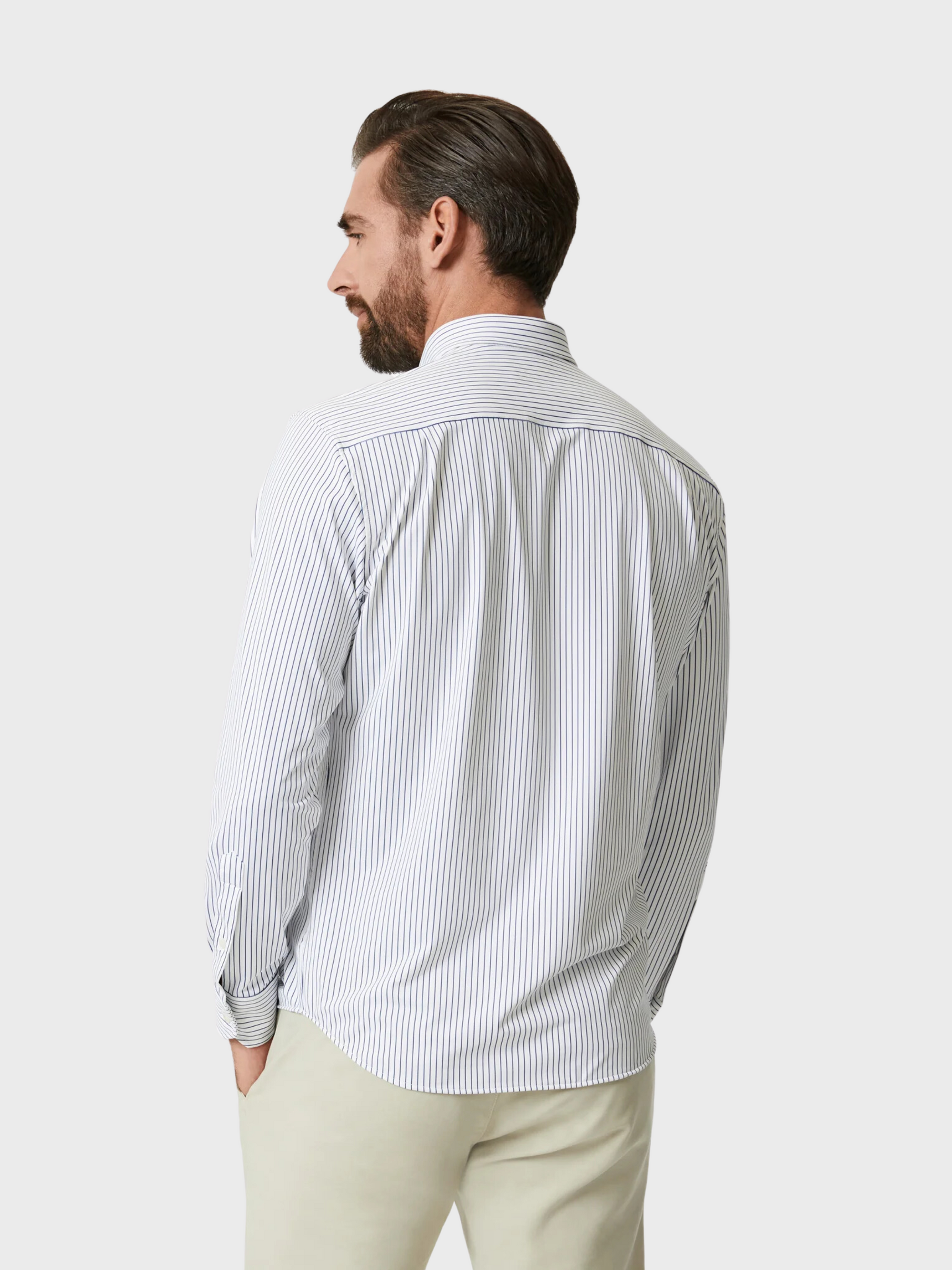 34 Heritage Stripe Shirt White-Men's Shirts-Howard-Surrey-Canada