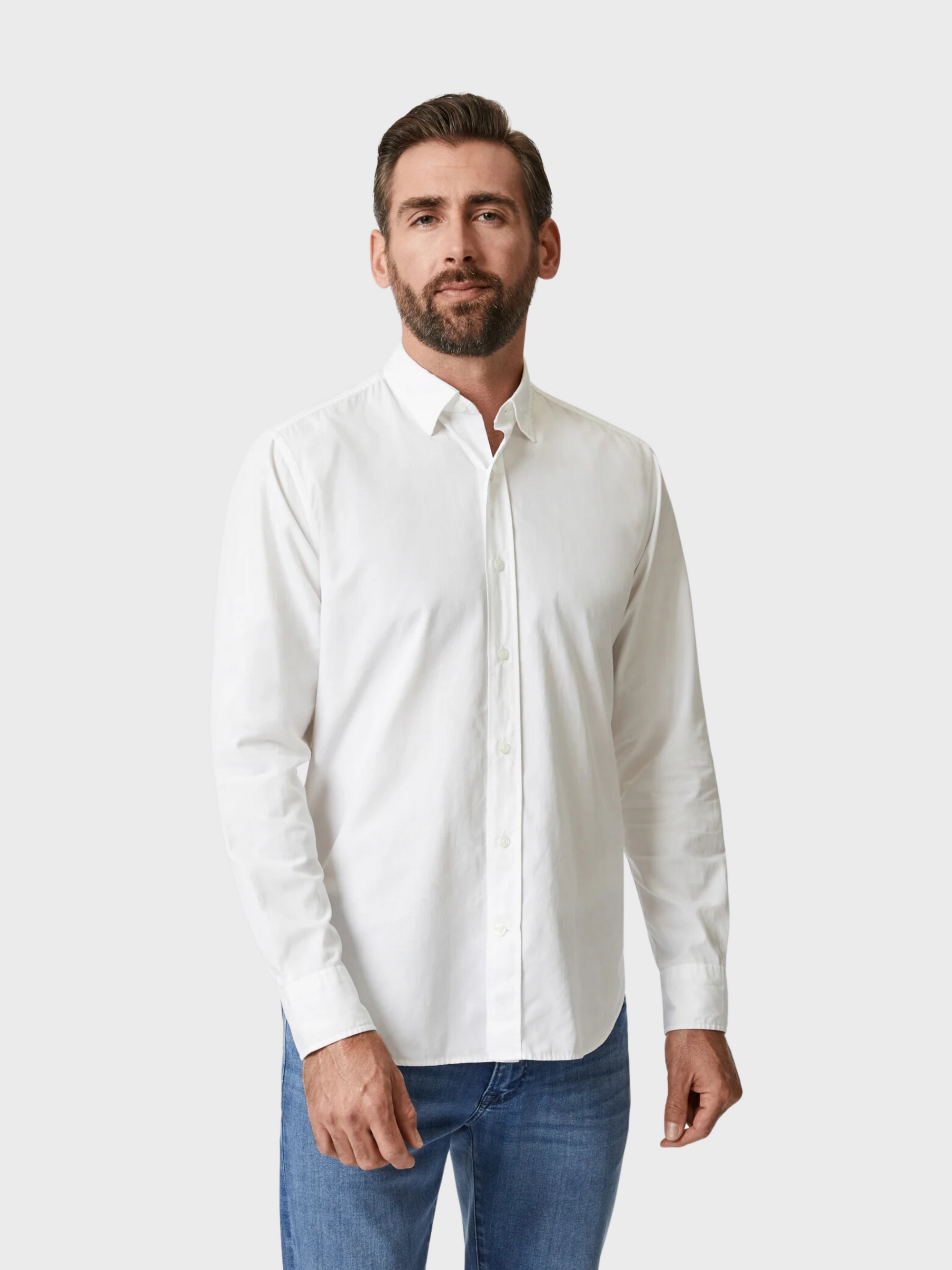 34 Heritage Luxe Twill Shirt Bright White-Men's Shirts-S-Howard-Surrey-Canada