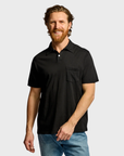 Easy Mondays Slub Cotton Polo Black-Men's T-Shirts-Brooklyn-Vancouver-Yaletown-Canada