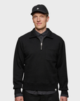 Merz Authentic Fleece Half-Zip Sweatshirt - Deep Black-Men's Sweatshirts-Brooklyn-Vancouver-Yaletown-Canada