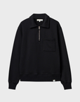 Merz Authentic Fleece Half-Zip Sweatshirt - Deep Black-Men's Sweatshirts-Brooklyn-Vancouver-Yaletown-Canada