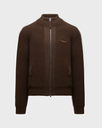 Aeronautica Militare Full Zip Sweater - Chestnut Brown-Men's Sweaters-Brooklyn-Vancouver-Yaletown-Canada
