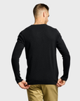 Easy Mondays T Shirt LS Henley Slub Black-Men's T-Shirts-Brooklyn-Vancouver-Yaletown-Canada