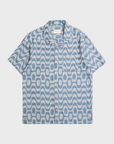 Far Afield Stachio SS Shirt - Copa Print Jacquard Blue-Men's Shirts-Brooklyn-Vancouver-Yaletown-Canada