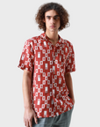 Far Afield Selleck SS Shirt - Ceatano Print Deep Red-Men's Shirts-Brooklyn-Vancouver-Yaletown-Canada