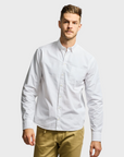 Easy Mondays Shirt Poplin - White-Men's Shirts-Brooklyn-Vancouver-Yaletown-Canada