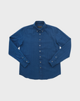 Outclass Herringbone LS Shirt Indigo-Men's Shirts-Brooklyn-Vancouver-Yaletown-Canada