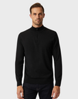 34 Heritage Quarter Zip Sweater Black-Men's Sweaters-Brooklyn-Vancouver-Yaletown-Canada