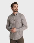 34 Heritage Striped Shirt Brown-Men's Shirts-Brooklyn-Vancouver-Yaletown-Canada