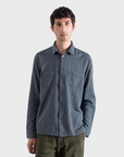 Far Afield Classic Two Pocket Shirt - Dobby Blocks - Navy/Stone-Men's Shirts-Brooklyn-Vancouver-Yaletown-Canada