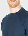 Jude Neale Rogan Waffle Long Sleeve - Marine Blue-Men's Shirts-Brooklyn-Vancouver-Yaletown-Canada
