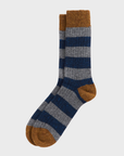 Barbour Houghton Stripe Socks - Asphalt/Navy-Men's Accessories-Brooklyn-Vancouver-Yaletown-Canada