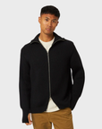 Peregrine Fisherman Cardigan - Black-Men's Sweaters-Brooklyn-Vancouver-Yaletown-Canada