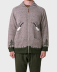 Outclass Zip Cardigan - Goose Motif-Men's Sweaters-Brooklyn-Vancouver-Yaletown-Canada