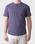 Outclass Slub S/S Henley - Violet-Men's T-Shirts-Brooklyn-Vancouver-Yaletown-Canada