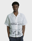 Far Afield Veloso Shirt - Embroidered Landscape - White-Men's Shirts-Brooklyn-Vancouver-Yaletown-Canada