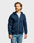 Easy Mondays Slub Cotton Zip Hoodie Navy-Men's Sweatshirts-Brooklyn-Vancouver-Yaletown-Canada