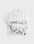Far Afield Veloso Shirt - Embroidered Landscape - White-Men's Shirts-Brooklyn-Vancouver-Yaletown-Canada