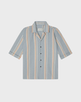Peregrine Quay Cuban Collar Shirt - River Stripe-Men's Shirts-Brooklyn-Vancouver-Yaletown-Canada