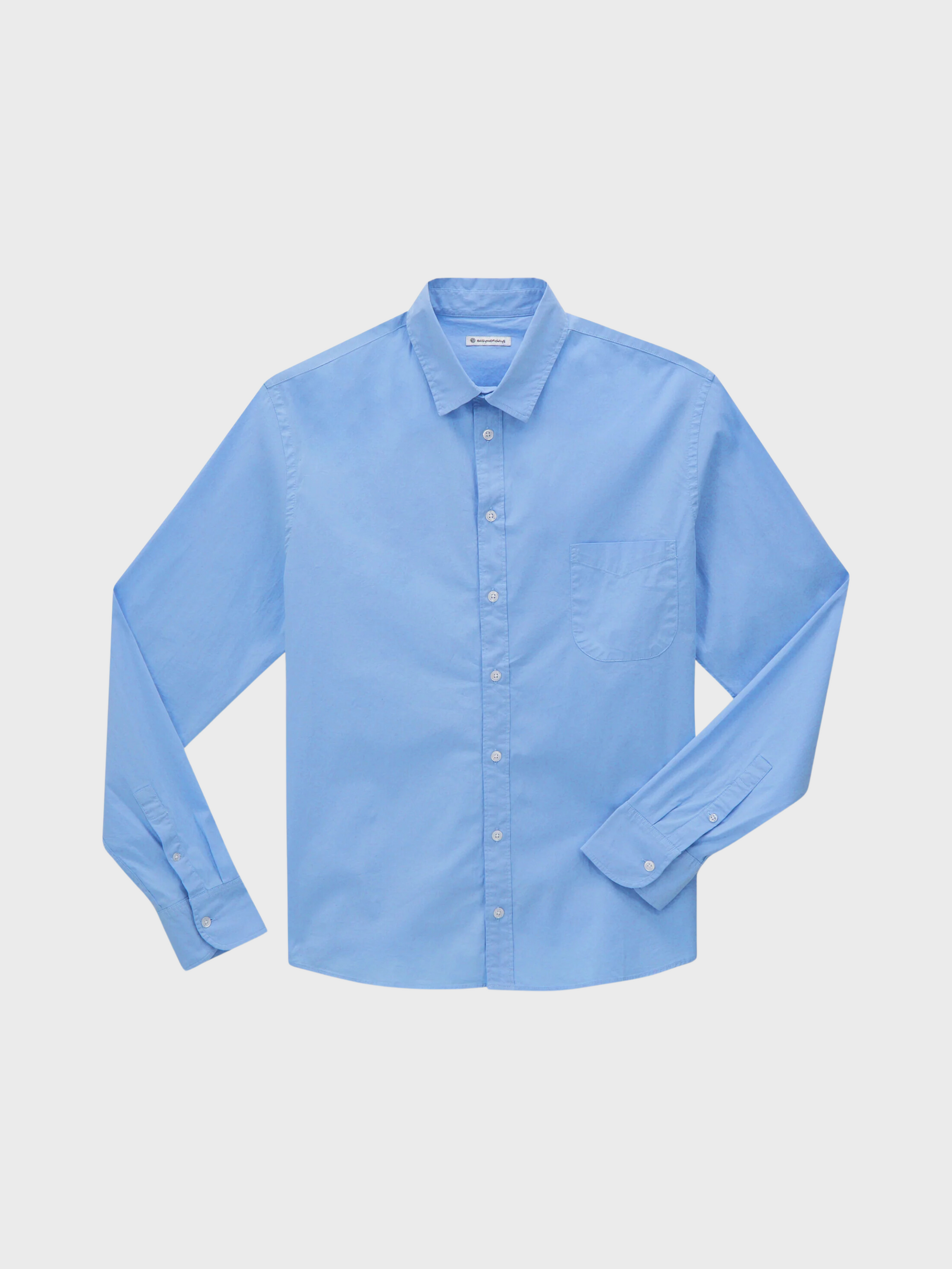 Easy Mondays Poplin Shirt Washed Blue SS24-Men's Shirts-Howard-Surrey-Canada
