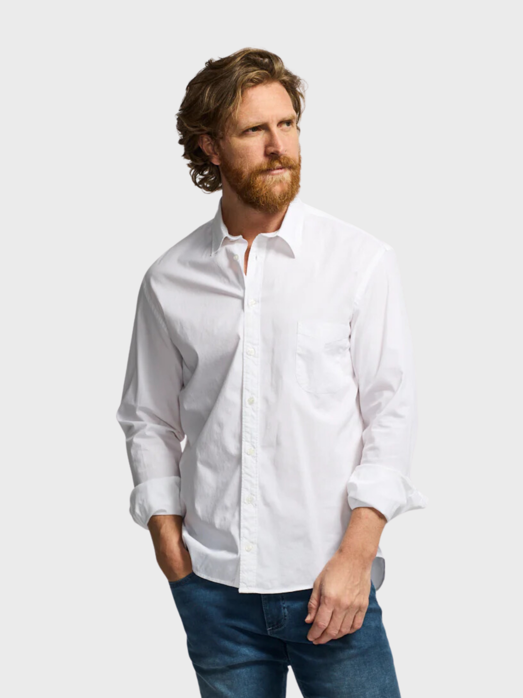 Easy Mondays Poplin Shirt White SS24-Men's Shirts-S-Howard-Surrey-Canada