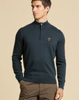 Aeronautica Militare Half Zip Sweater - Navy-Men's Sweaters-Brooklyn-Vancouver-Yaletown-Canada