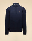 Aeronautica Militare Half Zip Sweater - Navy-Men's Sweaters-Brooklyn-Vancouver-Yaletown-Canada