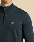 Aeronautica Militare Half Zip Sweater - Navy-Men's Sweaters-Brooklyn-Vancouver-Yaletown-Canada