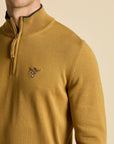 Aeronautica Militare Half Zip Sweater - Yellow Curry-Men's Sweaters-Brooklyn-Vancouver-Yaletown-Canada