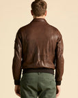 Aeronautica Militare Pilot Leather Jacket - Tobacco-Men's Leather Jackets-Brooklyn-Vancouver-Yaletown-Canada