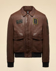 Aeronautica Militare Pilot Leather Jacket - Tobacco-Men's Leather Jackets-Brooklyn-Vancouver-Yaletown-Canada