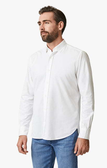 34 Heritage Luxe Twill Shirt Bright White-Men's Shirts-Howard-Surrey-Canada