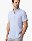 34 Heritage Linen Short Sleeve Shirt Hawaiian Ocean-Men's Shirts-Brooklyn-Vancouver-Yaletown-Canada