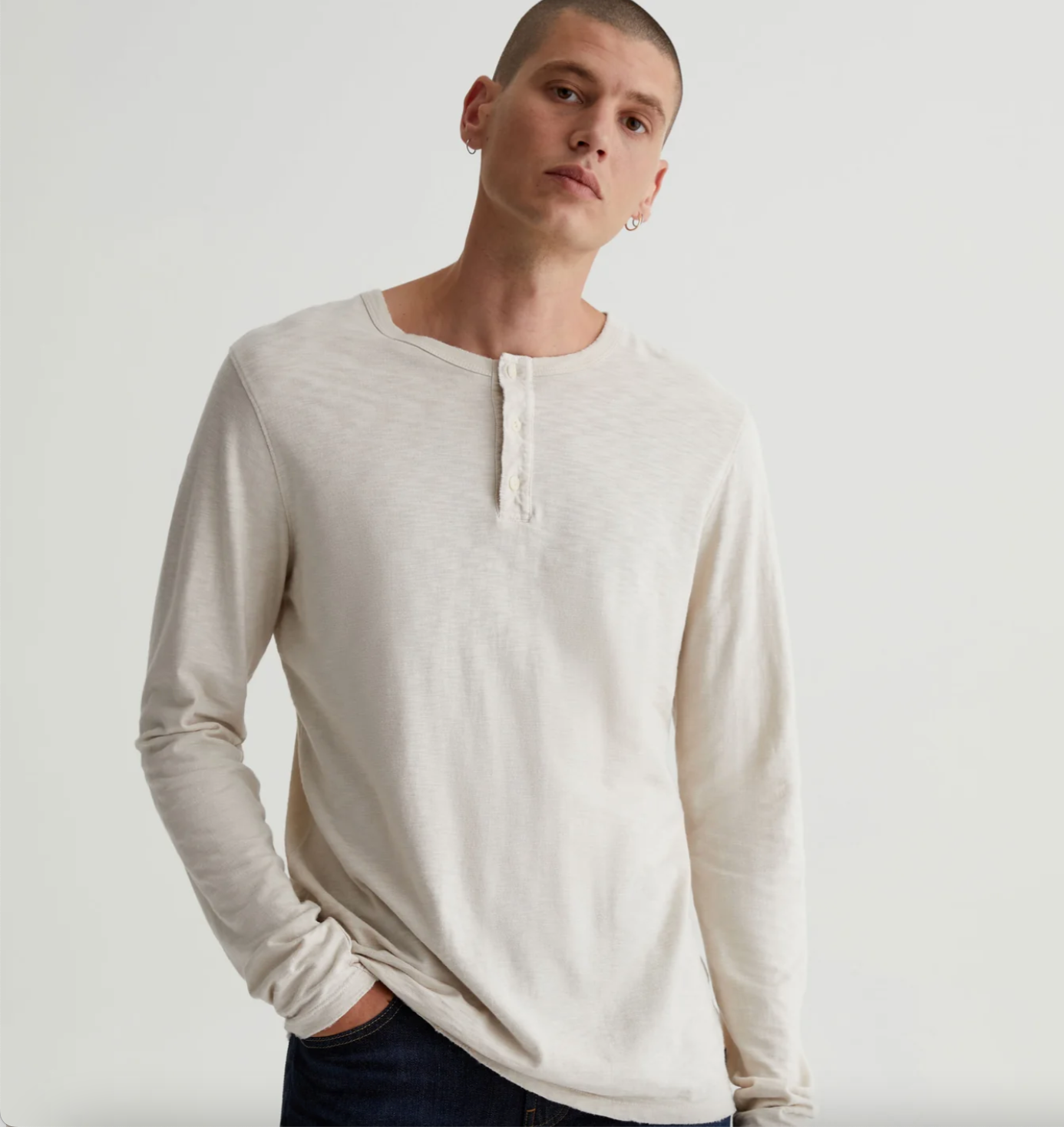 AG Bryce L/S Henley 5 Years Dried FW23-Men&#39;s T-Shirts-Yaletown-Vancouver-Surrey-Canada