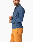 34 Heritage - Travis Organic Jacket - Mid Blue-Men's Jackets-Yaletown-Vancouver-Surrey-Canada
