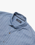 34 Heritage Herringbone Shirt Blue-Men's Shirts-Brooklyn-Vancouver-Yaletown-Canada