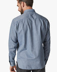 34 Heritage Herringbone Shirt Blue-Men's Shirts-Brooklyn-Vancouver-Yaletown-Canada