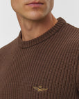 Aeronautica Militare Crewneck Sweater - Chestnut Brown-Men's Sweaters-Brooklyn-Vancouver-Yaletown-Canada
