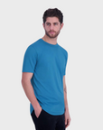 Goodlife Supima Scallop Crew Tee Mykonos Blue-Men's T-Shirts-Yaletown-Vancouver-Surrey-Canada