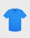 Goodlife Sun Faded Slub Scallop V Neck Tee Lapis Blue-Men's T-Shirts-S-Yaletown-Vancouver-Surrey-Canada