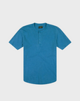 Goodlife Sun Faded Slub Scallop Henley Tee Mykonos Blue-Men's T-Shirts-Yaletown-Vancouver-Surrey-Canada