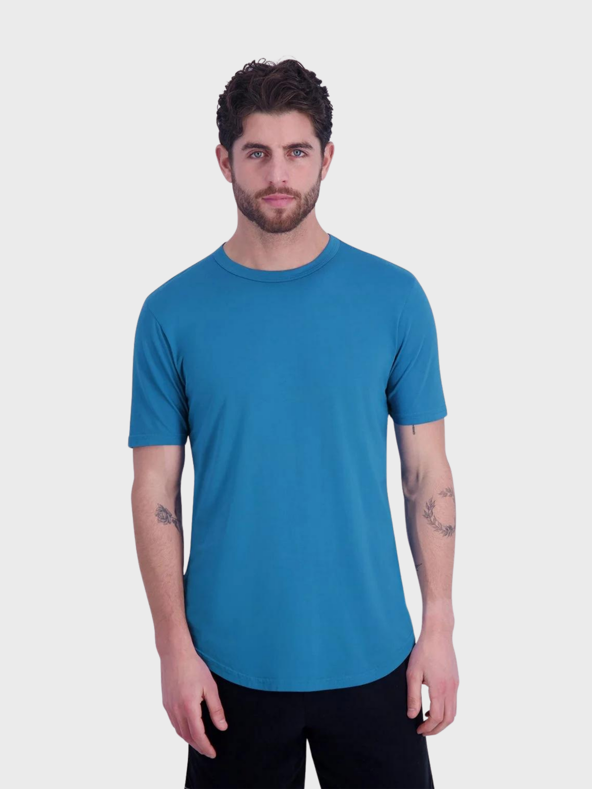 Goodlife Supima Scallop Crew Tee Mykonos Blue-Men&#39;s T-Shirts-Yaletown-Vancouver-Surrey-Canada