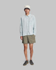 Bather Fossil Seersucker Modern Trunk - Grey-Men's Shorts-Brooklyn-Vancouver-Yaletown-Canada