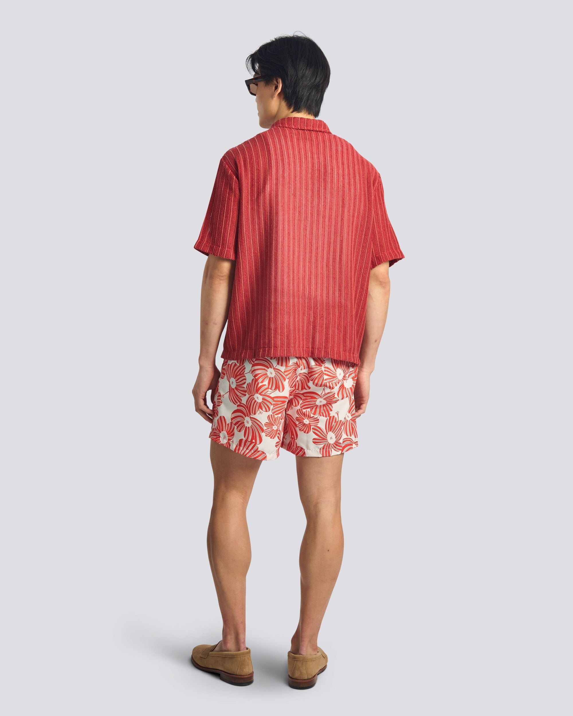 Bather Marmalade Breeze Swim Trunk - Red-Men's Shorts-Brooklyn-Vancouver-Yaletown-Canada