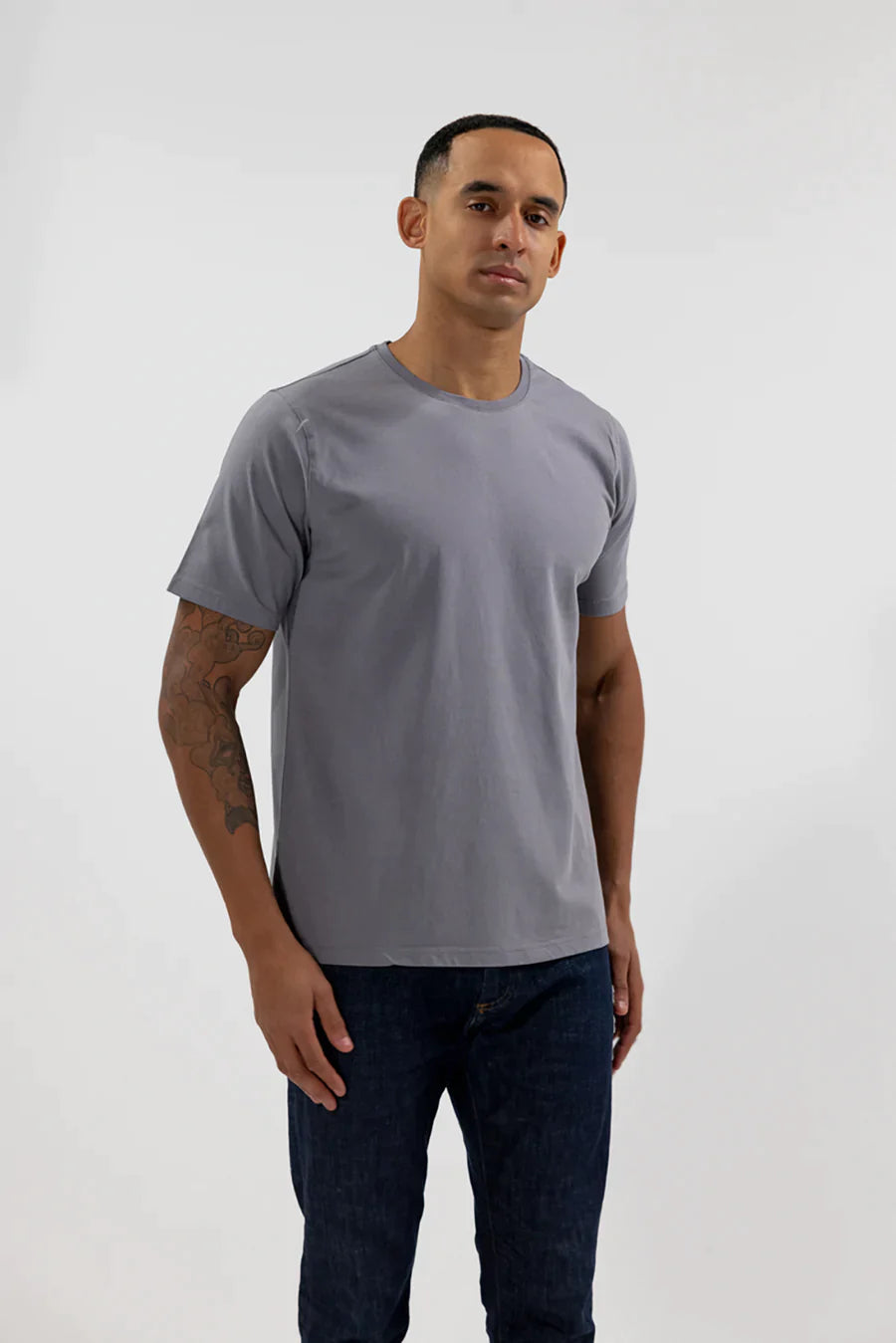 Easy Mondays Crew Neck Cotton T-Shirt-Men&#39;s T-Shirts-Slate-S-Yaletown-Vancouver-Surrey-Canada