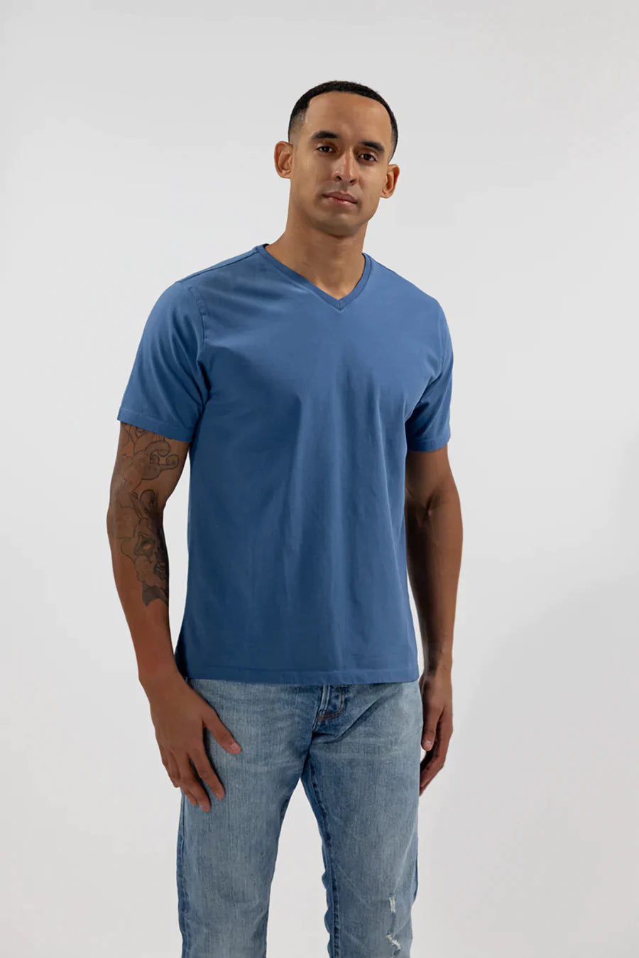 Easy Mondays - Core V Neck Tee-Men&#39;s T-Shirts-Ocean Blue-S-Yaletown-Vancouver-Surrey-Canada