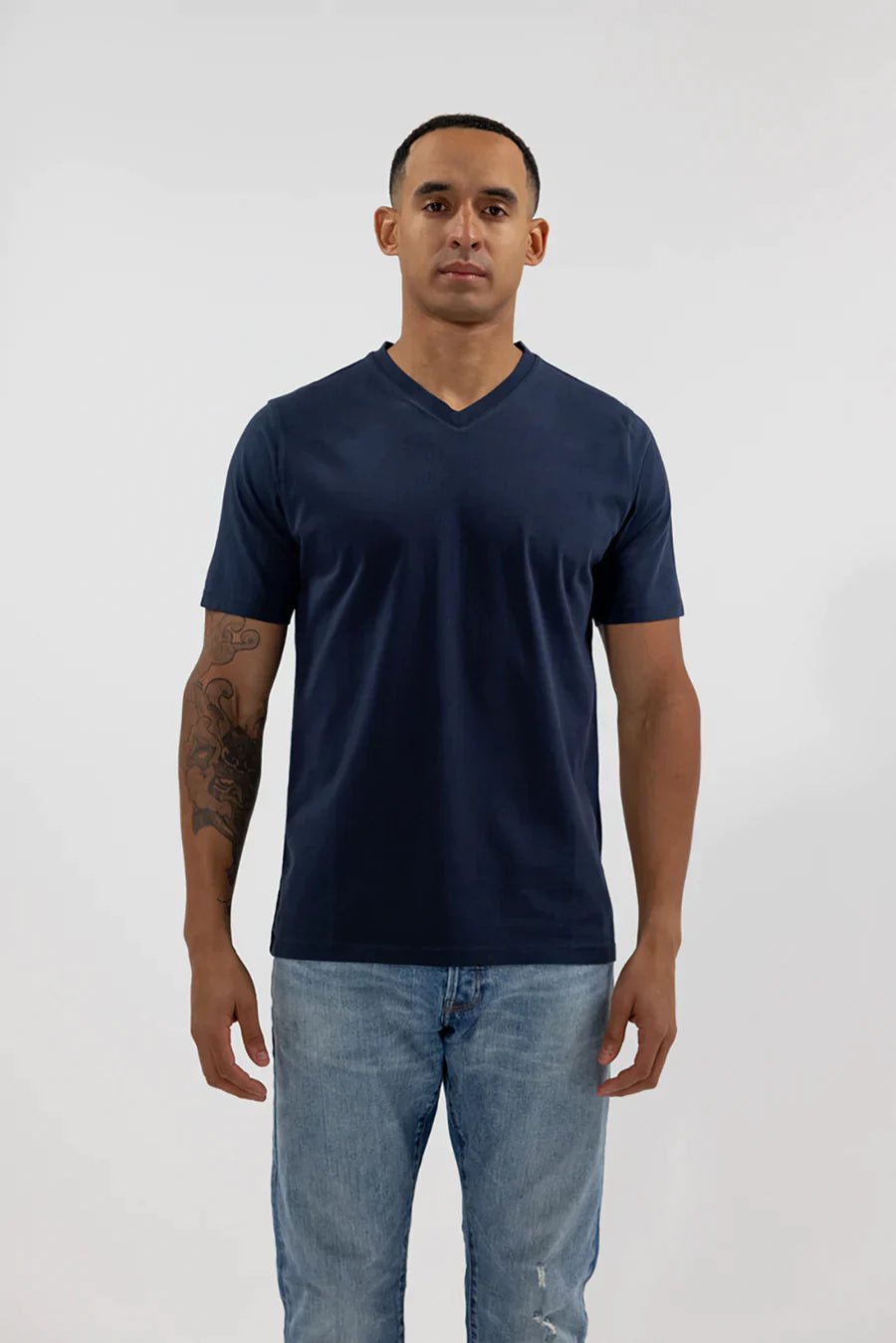 Easy Mondays - Core V Neck Tee-Men&#39;s T-Shirts-Navy-S-Yaletown-Vancouver-Surrey-Canada