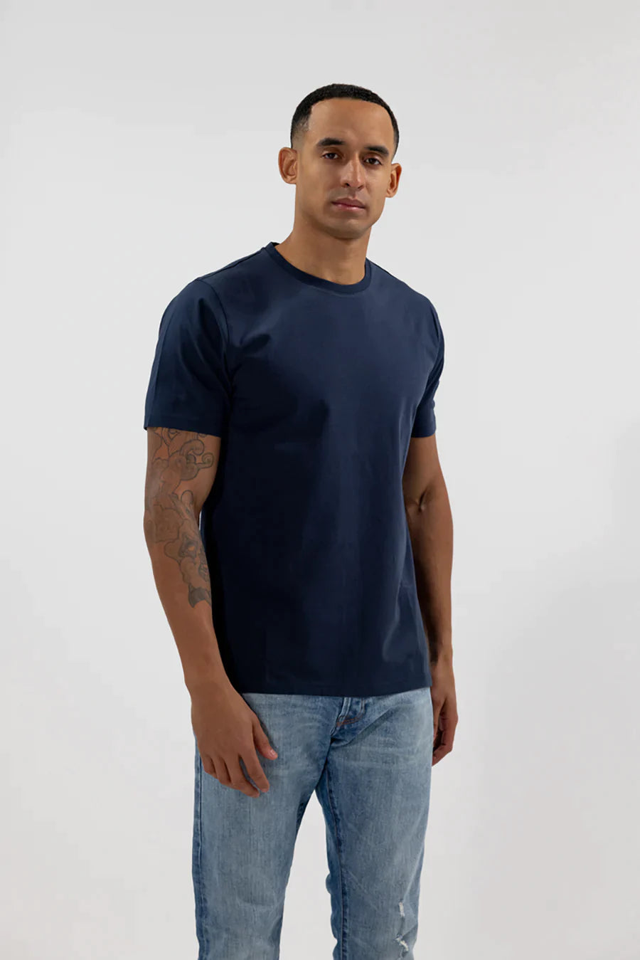 Easy Mondays Crew Neck Cotton T-Shirt-Men&#39;s T-Shirts-navy-S-Yaletown-Vancouver-Surrey-Canada