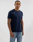 Easy Mondays Crew Neck Cotton T-Shirt-Men's T-Shirts-navy-S-Yaletown-Vancouver-Surrey-Canada