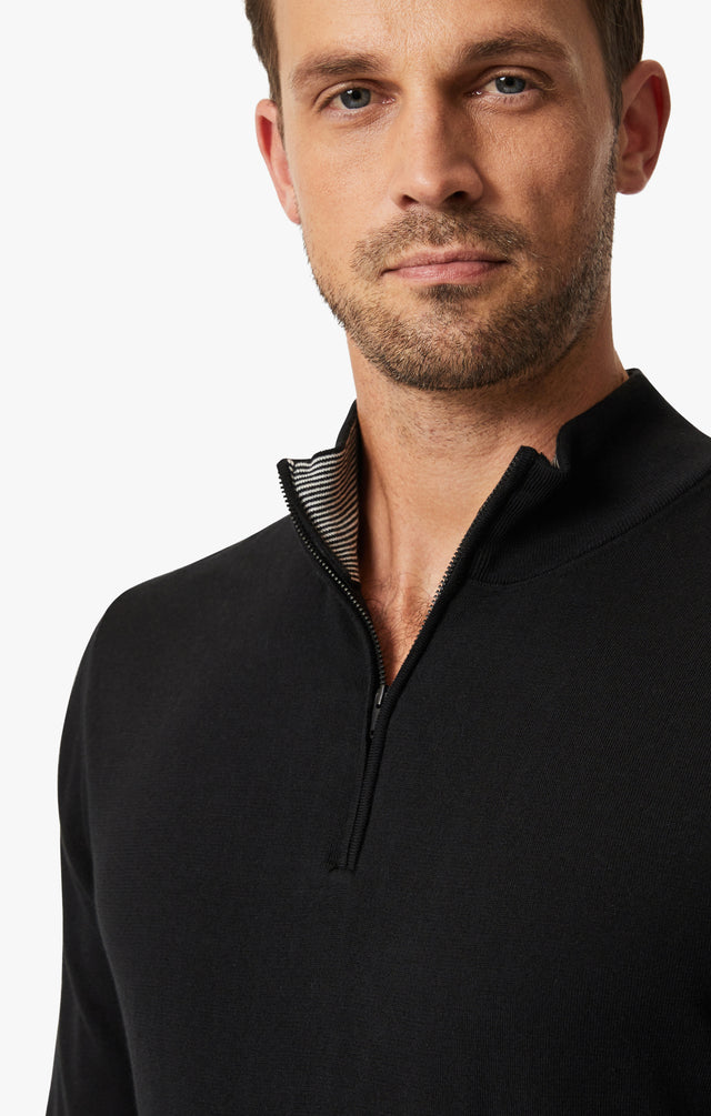 34 Heritage Quarter Zip Sweater Black-Men&#39;s Sweaters-Brooklyn-Vancouver-Yaletown-Canada